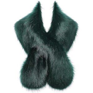 Women's Faux Fur Shawl Faux Cover Up Green